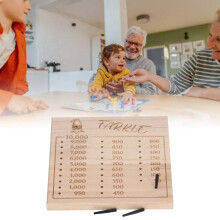Farkle Würfelbrett aus Holz, 15 cm quadratisch, klassisches Kiefernholz für Familienspaß