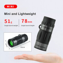 Mini telescopio monocular de bolsillo 8x20 con bolsa de transporte para senderismo y deportes