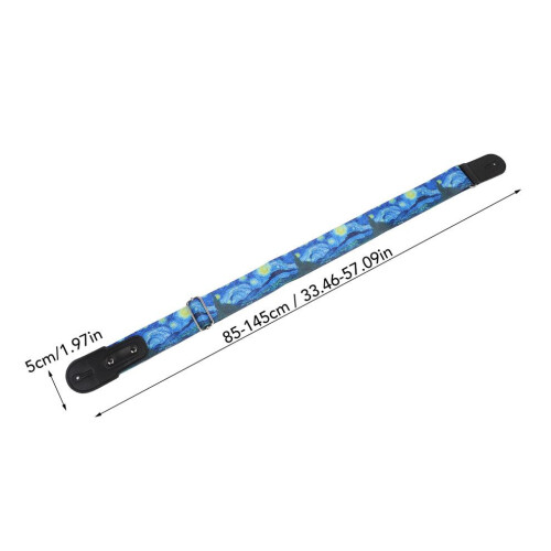 Starry Night 5cm lädergitarrrem justerbar 85-145cm för elektrisk ukulele 1