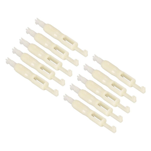 10pcs White Plastic Sewing Needle Threader, 1x7.1cm Automatic Inserter