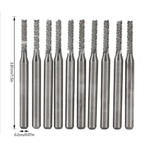 10pcs 2mm Cemented Carbide End Mill Engraving Bits Carving Drill SMT/CNC/PCB HOT 1