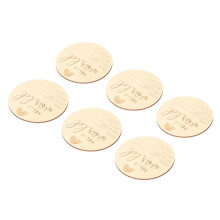 6-teiliges Set Meilensteinkarten aus Holz für Babys, Birkenholz, 118 x 118 mm