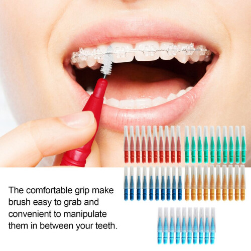 Oral Hygiene: 50PCS Soft Interdental Brushes with Comfortable Grip 2