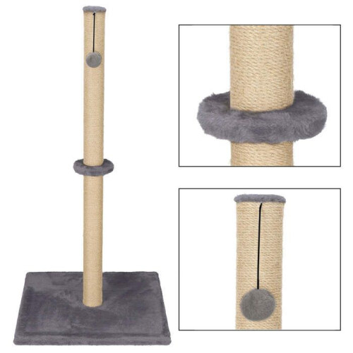 Arranha-cão - Springos - 75 cm - Cinza - Poste de arranhar em sisal - Bola suspensa 2