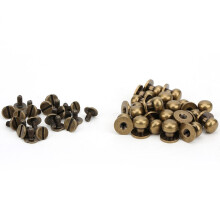 Brons Koppar Nitar 20 Set Rundhuvud Skruvnitar DIY Läder 10x8mm