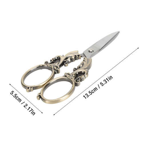 Ensemble de ciseaux à broder vintage en acier inoxydable bronze 1