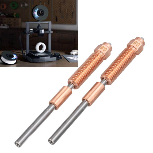 2Pcs 0.6mm Dual Metal Nozzle Set for 3D Printer, 600mm/s