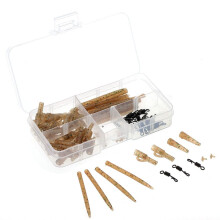 Kit completo de 100 piezas de aparejos de pesca: clips, tubos, fundas y más