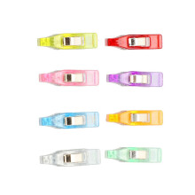 100 st färgglada genomskinliga plastspetsiga näsklämmor 2,4 x 0,7 cm