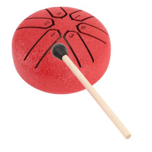 3 inch stalen tongtrommel met 6 tonen, mini meditatie en helende functie, rood