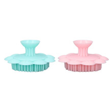 Brosse à shampoing pour bébé avec ventouse - Verte ou rose, 10 x 10 x 5 cm