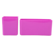 Caja organizadora de accesorios y funda de plástico morado para teléfono