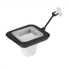 Plastic Red Worm Funneled Fish Feeder with Suction Cup Fish Tank