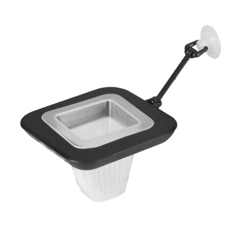 Plastic Red Worm Funneled Fish Feeder with Suction Cup Fish Tank