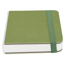 Aquarel schetsboek van 300 g/m² met 30 vellen van 10x10 cm, groen, geschikt voor droge en natte media.