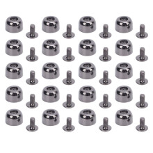 Set van 20 leren klinknagels 10x6mm met concave kop, zinklegering, 7mm kruiskop, voor riemen en handtassen.