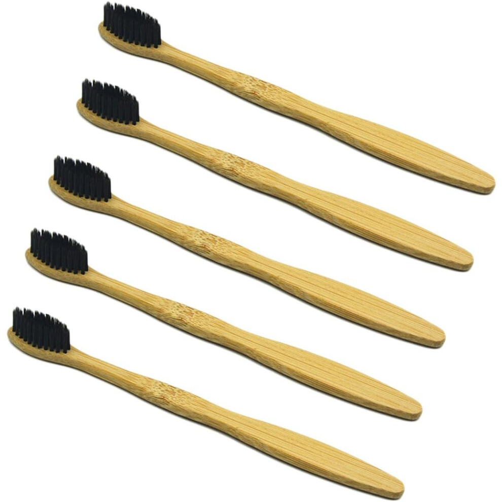 Eco Friendly Bamboo Toothbrush Set, BPA Free Medium Bristle for Optimal Oral Health, Pollution Free Biodegradable Toothbrushes with Ergonomic Grip (Pa