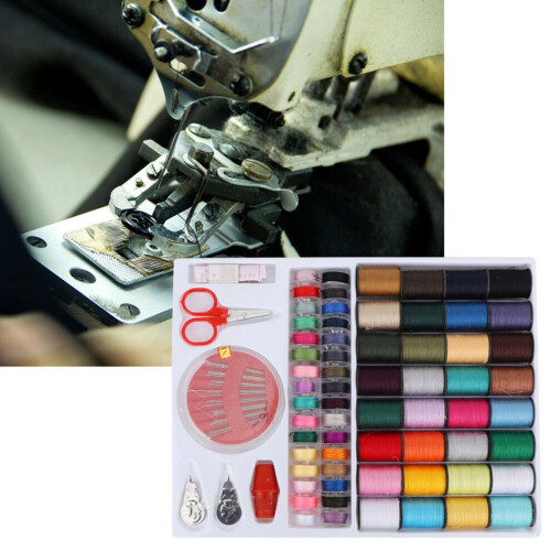 64PCS Colorful Hand Machine Sewing Thread Cord Set Clothes String Spool Box FR-197