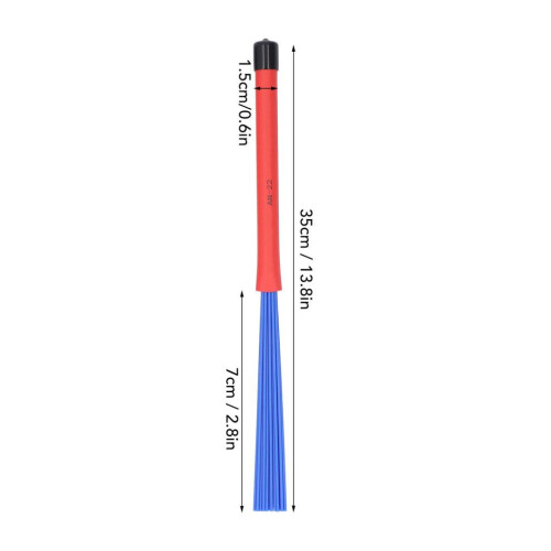 2PCS Blue Retractable Drum Brushes, Rubber & Plastic Handles 1