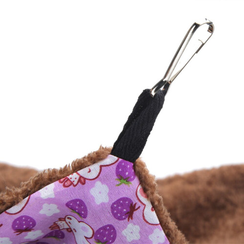 Purple Rabbit Double Layer Interlayer Warm Hammock Hanging Bed House Sleeping Bag for Squirrel Small