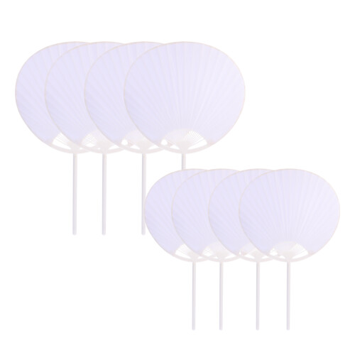 48 Stuks Diy Schilderen Fan Blanke Handventilator Tekenspeelgoed
