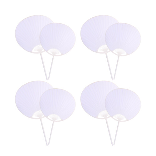 48 Stuks Diy Schilderen Fan Blanke Handventilator Tekenspeelgoed 1
