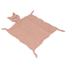 Animal Snuggler Lovey Blanket Cartoon Cat Doll Comforter 28x39cm Dusty Pink