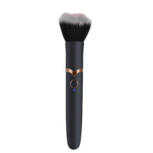 Masajeador vibrador eléctrico de doble uso + cepillo de maquillaje USB, 10 velocidades, calentamiento,
