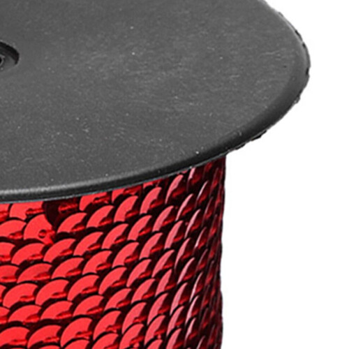 100 Yard Sequin String 6mm Decorative Accessory for Cloth Shoe Plastic Resin Sequin Line Red 100 Yard/Roll 2