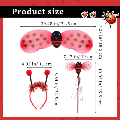Set Vleugels Lieveheersbeestje Haarband Fee 1
