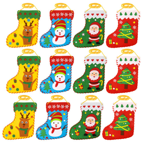 24 Pcs Diy Felt Socks Making Kit Handmade Nonwoven Educational Toy 2