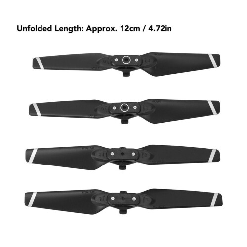 4 hélices pliables en ABS pour drone Spark, fixation rapide, couleur argent, référence 4730F 1