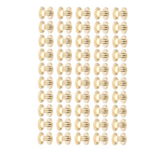 Set van 50 messing leren klinknagels, gebogen kop, boekbindpinnen 10x4mm