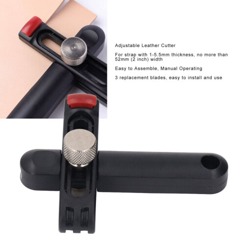 Adjustable Leather Cutter with 3 Blades, 52mm Width, for 1-5.5mm Thickness 2