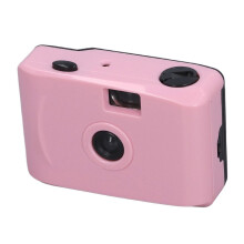 35mm filmcamera voor wateravonturen, 28mm lens, roze, waterdicht.