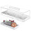 Acrylic Rectangular Cake Bowl, Clear Cake Tray, Rectangular Cookie Storage, Dessert Holder Plate, White Marble Finish 1