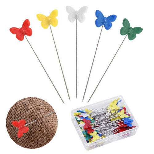 200 Pcs Quilting Pins Butterfly Shaped End Flat 2
