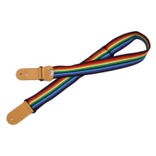 Verstellbarer Regenbogen-Gitarrengurt mit Plektrumtasche, 9 Farben, 90,5–154 cm