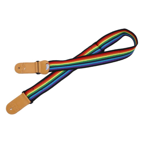 Rainbow Adjustable Guitar Strap with Pick Pocket, 9 Colors, 90.5-154cm