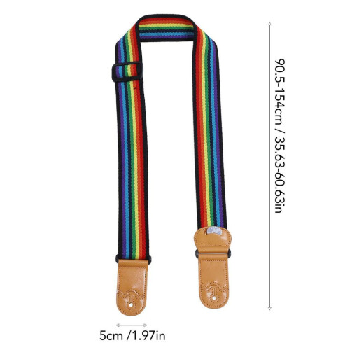 Rainbow Adjustable Guitar Strap with Pick Pocket, 9 Colors, 90.5-154cm 1