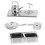 1Ensemble Décor Cuisine Miniature Argenté ABS Accessoires Coll 11