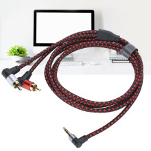 Câble audio stéréo ABS avec prise jack 3,5 mm mâle et 2 RCA mâles (2 m) pour microphone, compatible