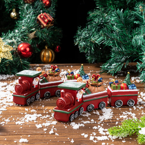Statue de père noël en résine, spectacle de Train de noël, 1