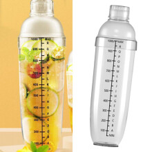 Transparante, lekvrije cocktailshaker met weegschaal, 300 ml