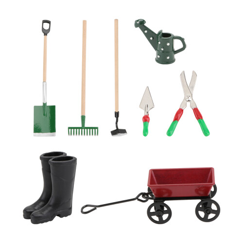 1 Set Mini Mit Karren Gießkanne Zubehör 2