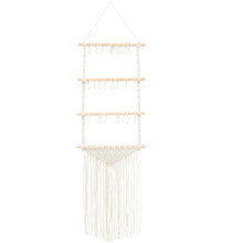 Haarspangen Halter Holz Mit Baumwollseil Wanddeko Beige
