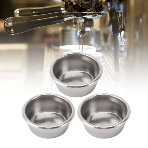 3 st filterkorg i rostfritt stål för kaffe, 54 mm, 2 koppar