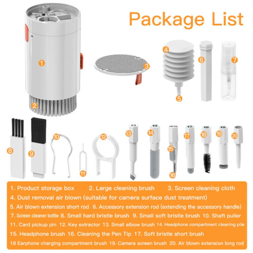 20-in-1 Electronics & Keyboard Cleaning Kit with Dust Blower, Screen Cleaner 1