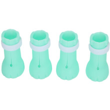 4Pcs Light Blue Silicone Cat Paw Foot Covers for Bath & Nail Care