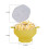 Foldable Yellow Silicone Popcorn Bucket with Handle, Large Capacity 2